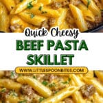 Cheesy Ground Beef Pasta Skillet Recipe