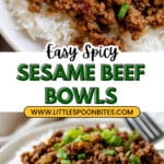 Spicy Sesame Ground Beef Bowls Recipe