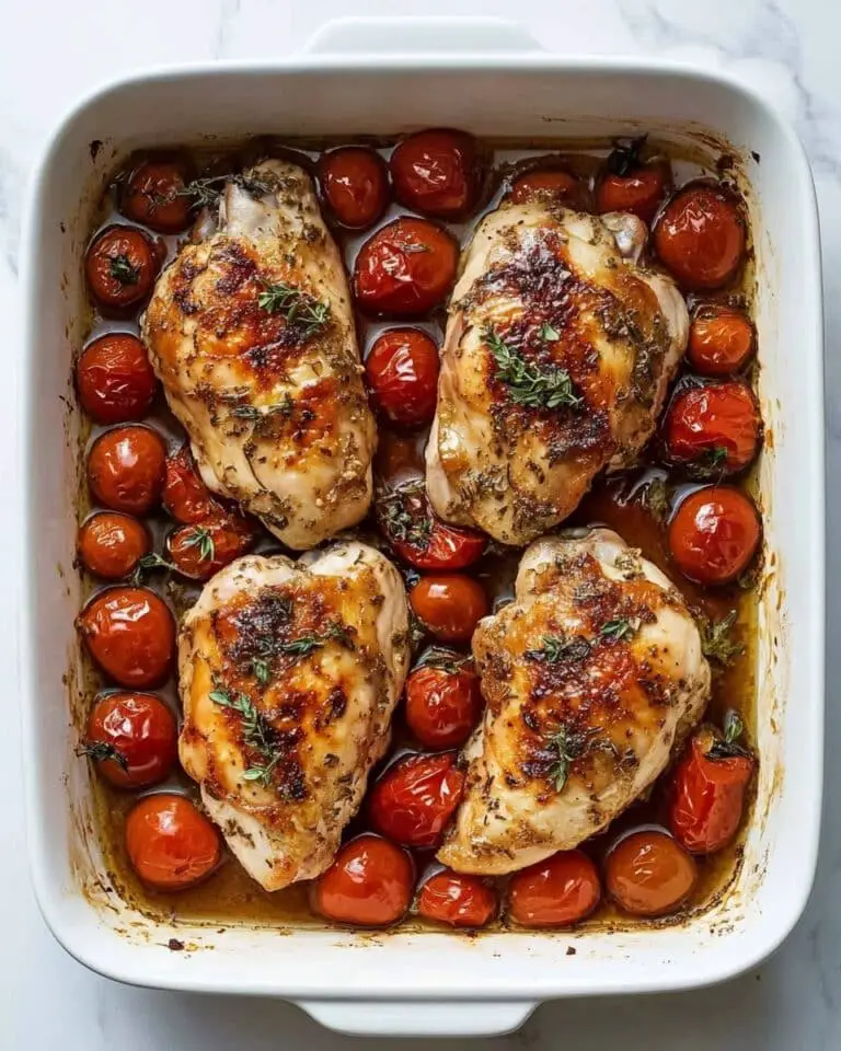 Oven Baked Balsamic Chicken with Roasted Cherry Tomatoes Recipe