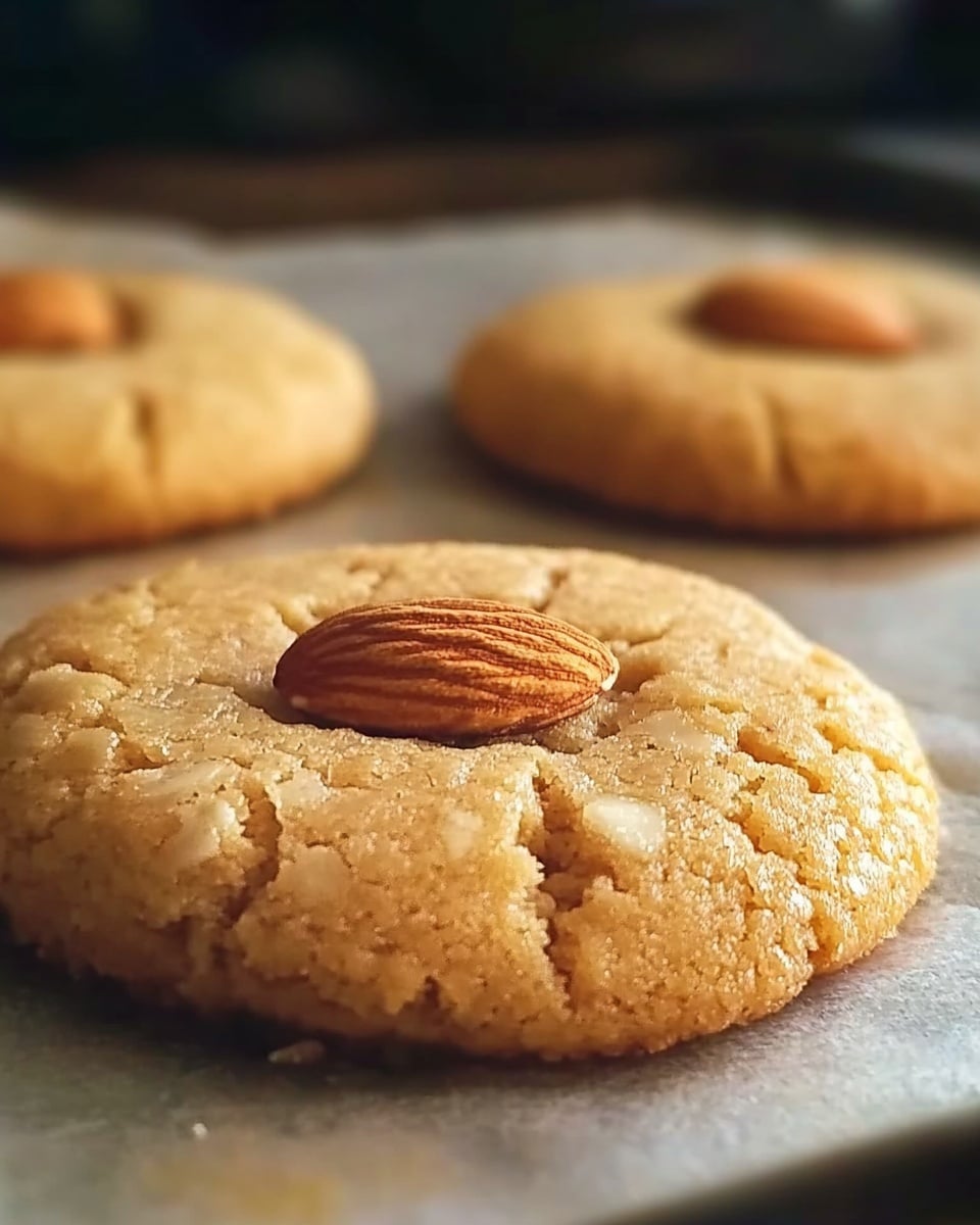 A group of round peanut butter cookies is arranged in two rows on a white marbled surface, partially covered by a white cloth with red stripes in the background. Each cookie is light brown with a slightly crumbly texture and features a crisscross fork pattern pressed into the top. The cookies overlap slightly, showing their even thickness and soft edges. Photo taken with an iphone --ar 4:5 --v 6.1
