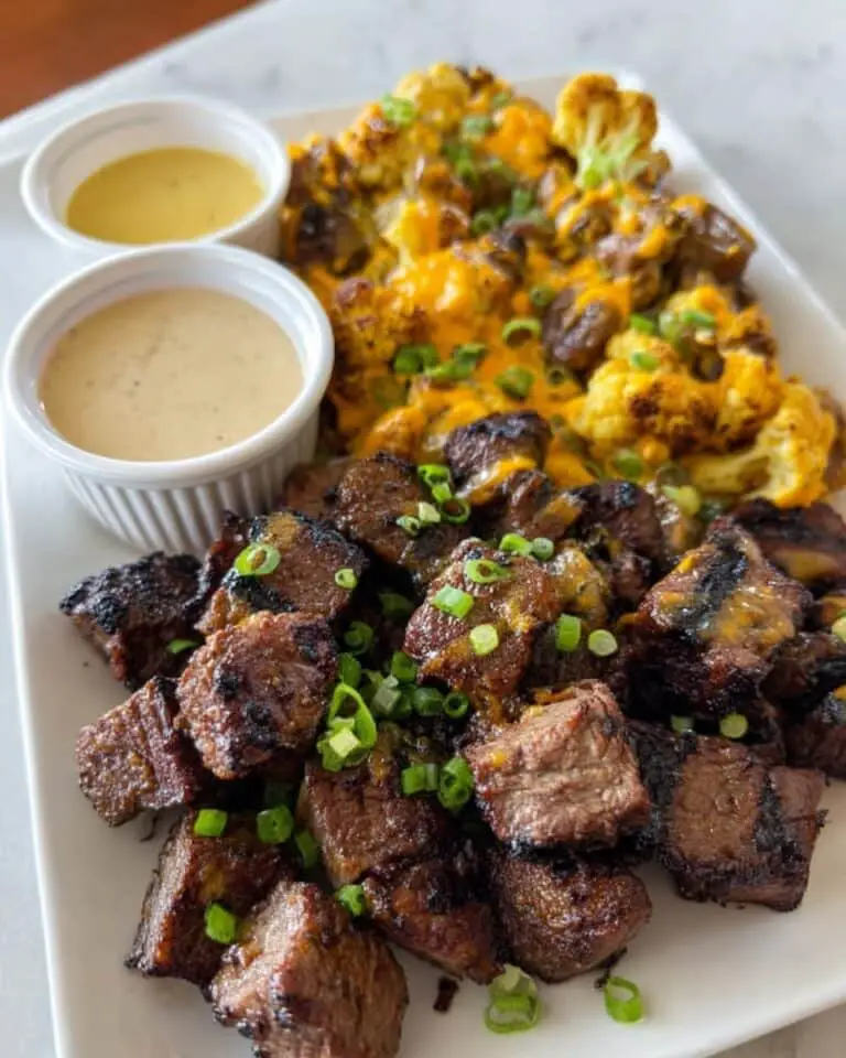 Garlic Butter Steak Bites with Crispy Smashed Potatoes Recipe
