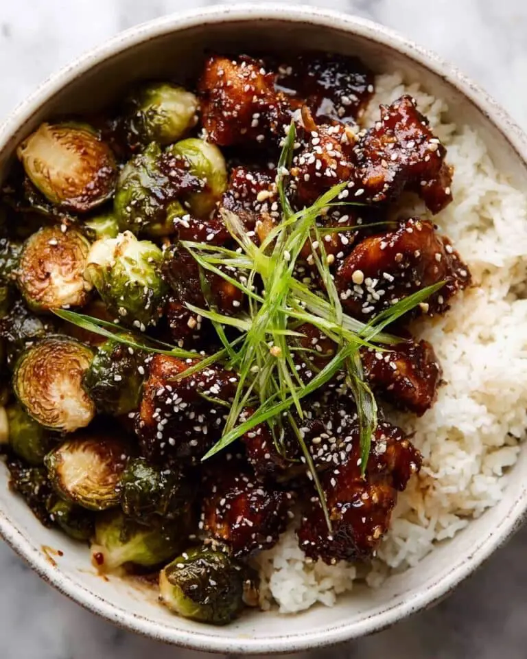 Sheet Pan Sticky Ginger Sesame Chicken and Crispy Brussels Sprouts Recipe