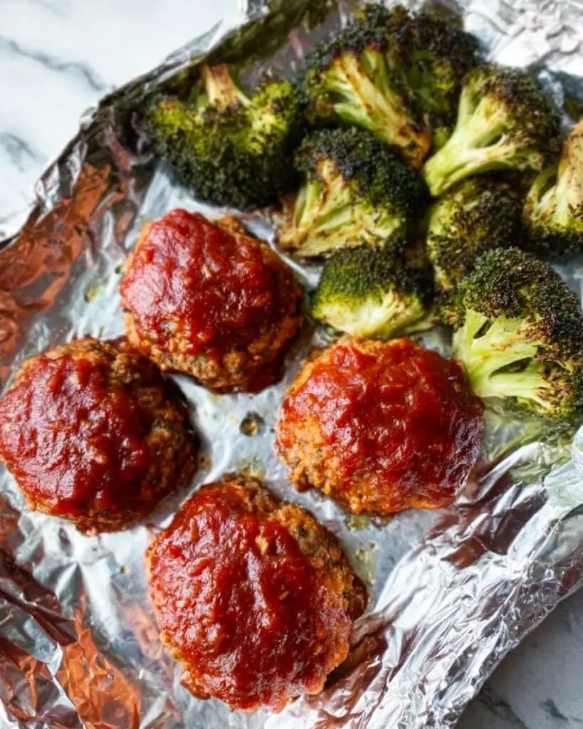 Sheet Pan Turkey Meatloaf and Broccoli Recipe