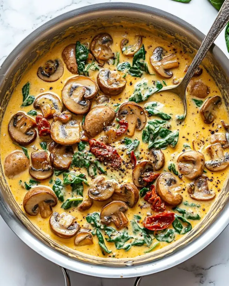 Creamy Garlic Butter Tuscan Mushrooms Recipe