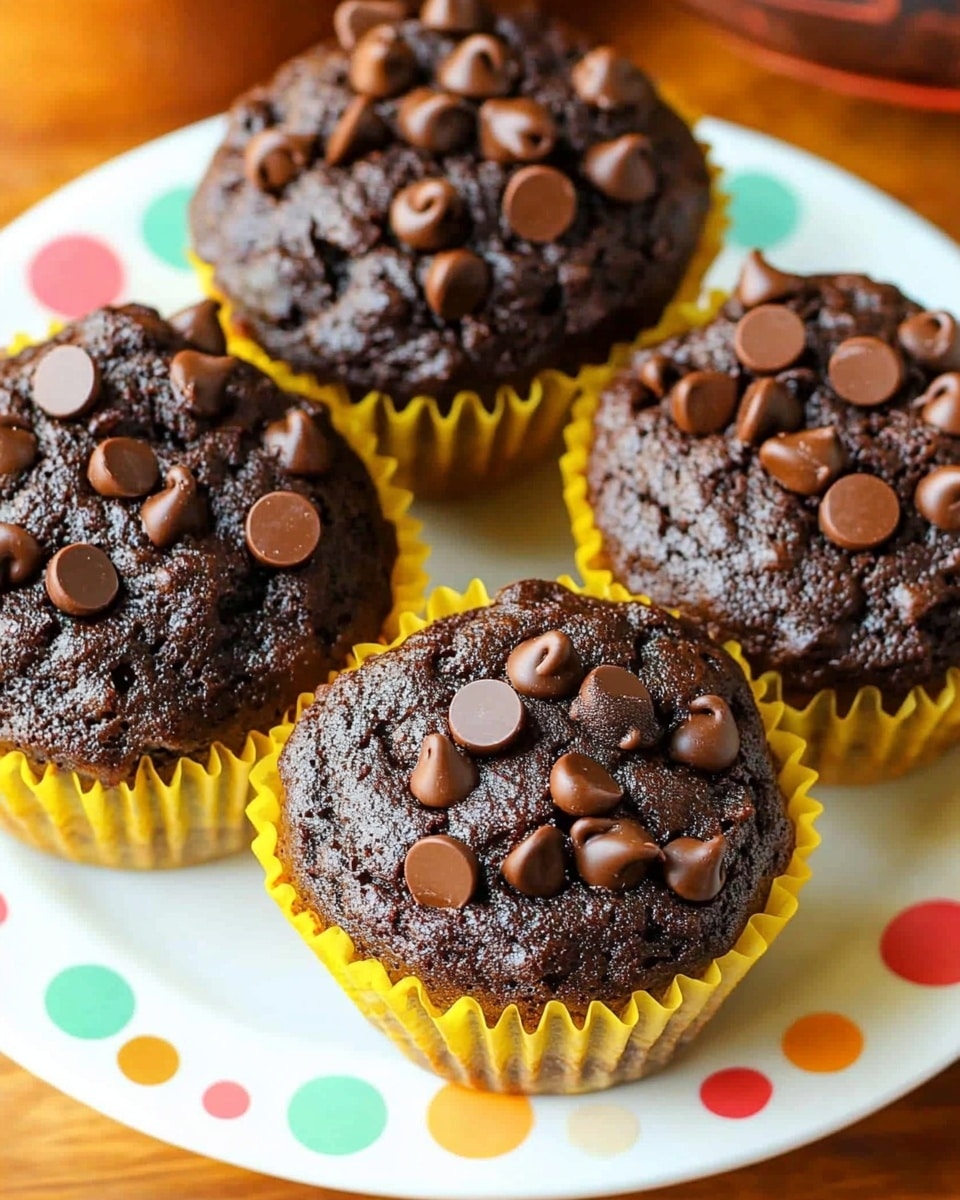 A close-up view of a chocolate muffin with a soft, moist texture, showing a bite taken from the top, revealing its dark brown, crumbly inside. The muffin is in a yellow paper cup with ridged edges, and there are small chocolate chips scattered on top and around the bitten area. The background includes parts of another similar muffin, all placed on a white marbled surface. The photo is taken with an iphone --ar 4:5 --v 6.1