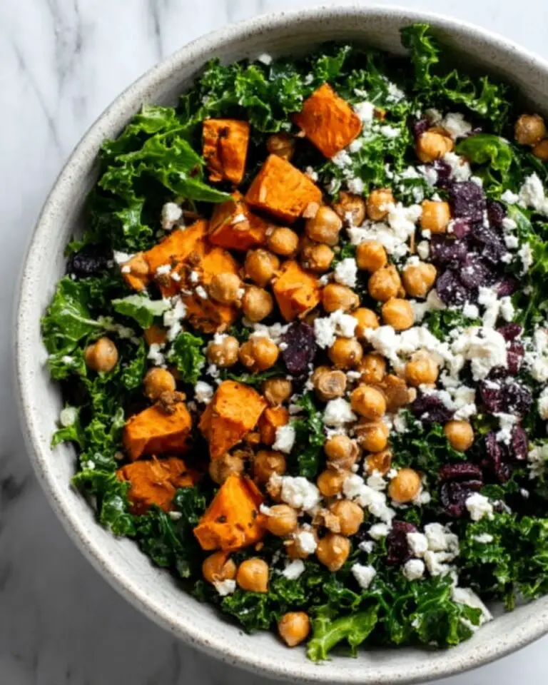 Roasted Sweet Potato Kale Salad with Dried Cherries, Feta & Pepitas Recipe