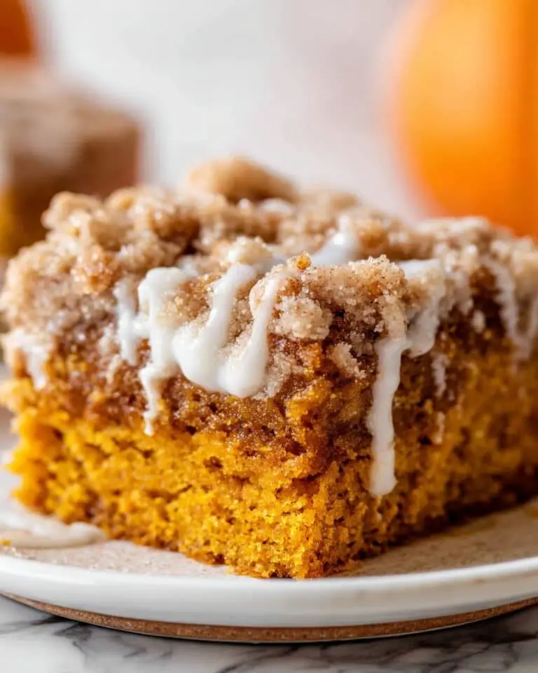 Pumpkin Coffee Cake with Streusel and Creamy Icing Recipe