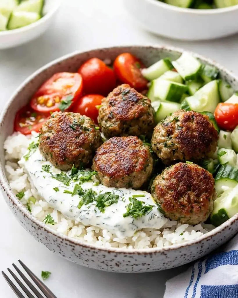 Greek Turkey Meatball Gyro with Tzatziki Recipe