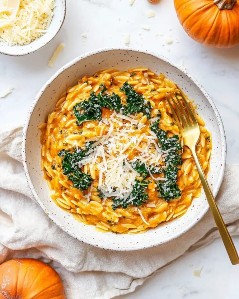 Creamy Roasted Butternut Squash and Kale Orzo Pasta Recipe