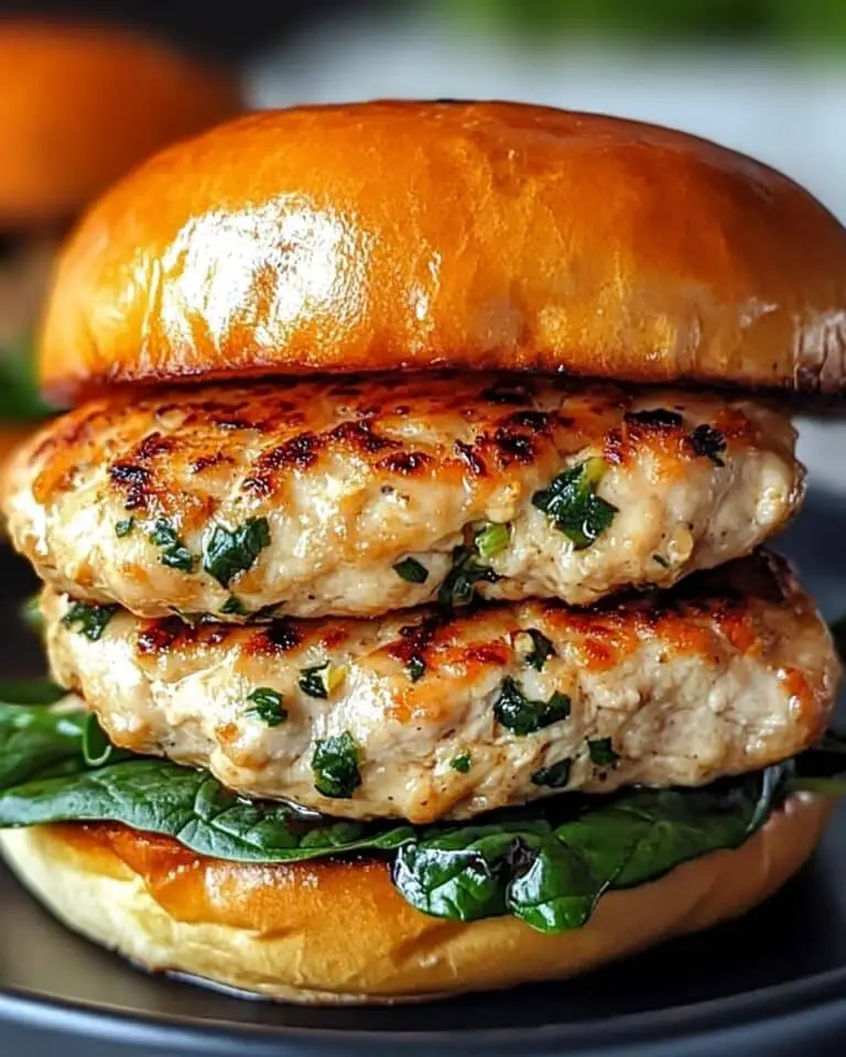 White Cheddar Spinach Chicken Burgers Recipe