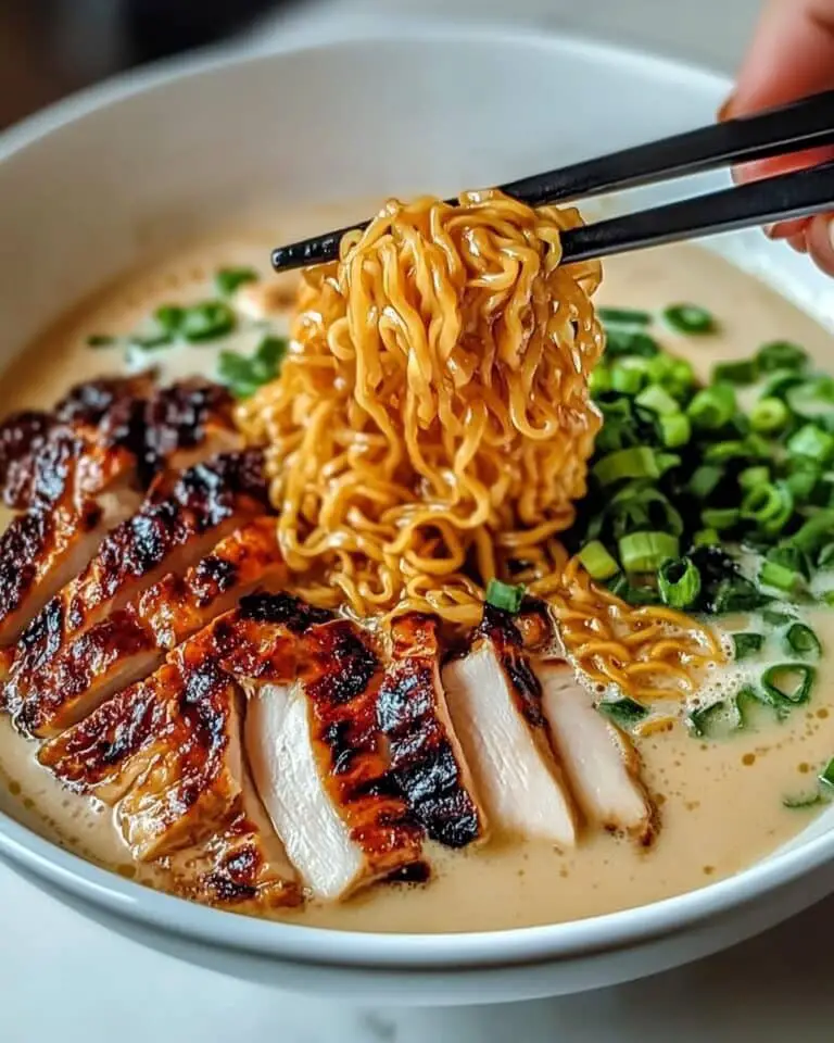 Fiery Chicken Ramen with Creamy Garlic Sauce Recipe