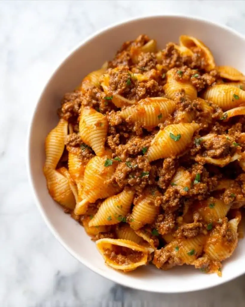 Creamy Beef and Shells Recipe