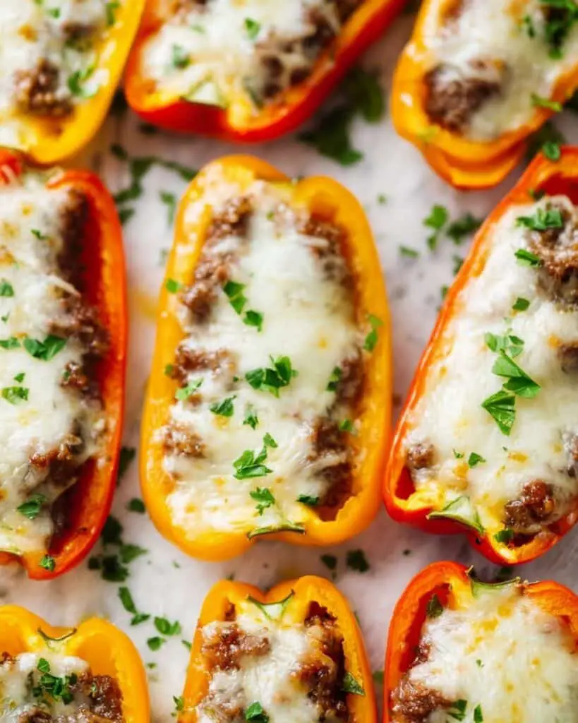 Low-Carb, Keto Cheeseburger Stuffed Peppers Recipe