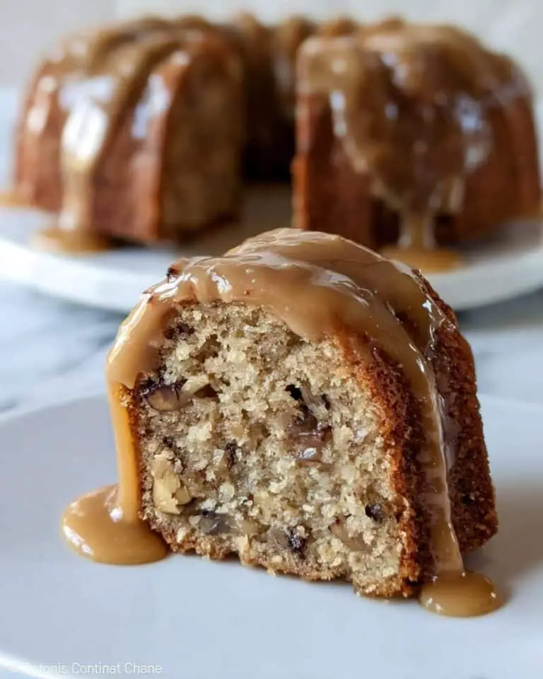 Apple Pecan Cake with Caramel Glaze Recipe