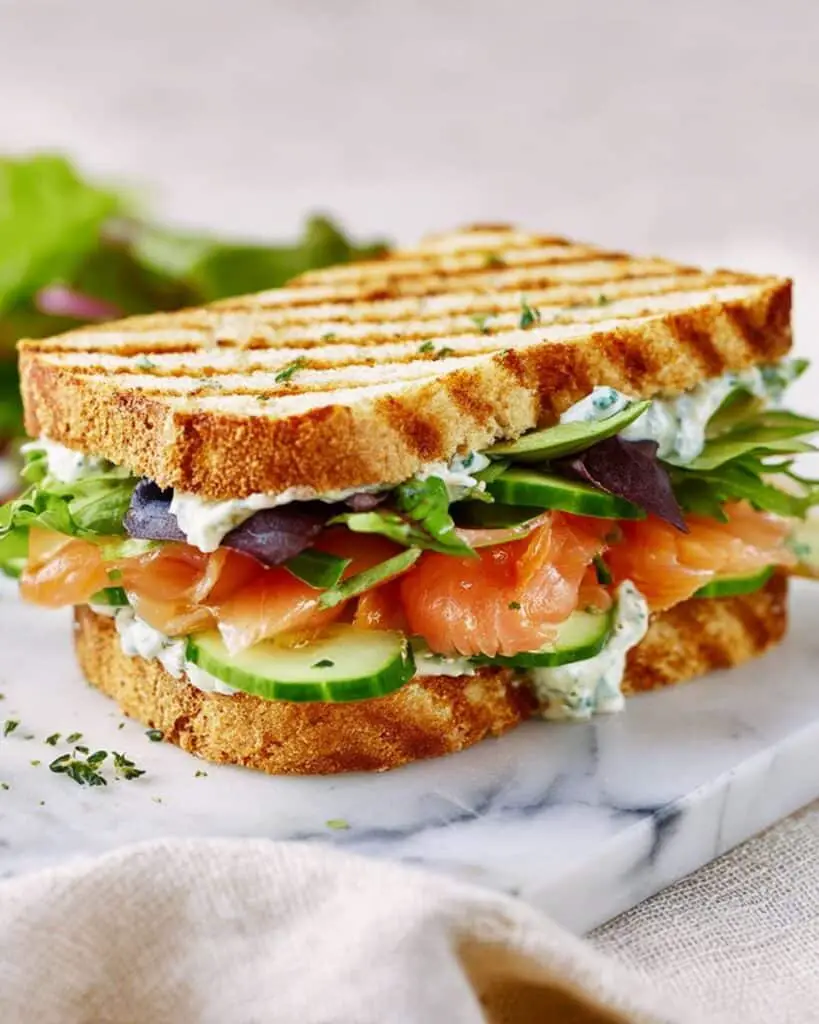 Smoked Salmon Sandwich with Avocado & Pesto Recipe