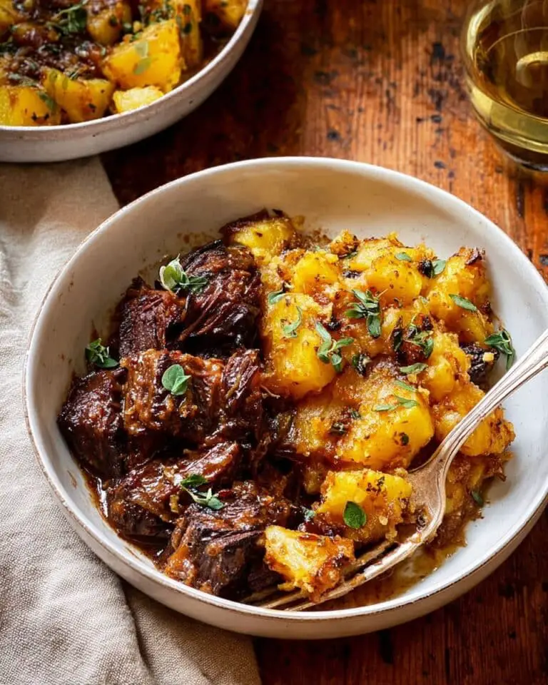Cider Braised Pot Roast with Crispy Sage Butter Potatoes Recipe