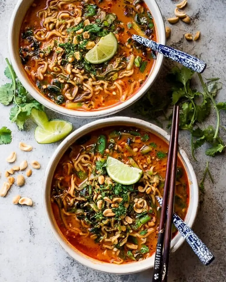 30-Minute Thai Peanut Chicken Ramen Recipe