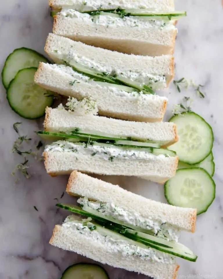 Cucumber Sandwiches with Herbed Cream Cheese Recipe