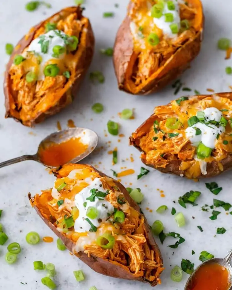 Slow Cooker Loaded Enchilada Chicken Stuffed Sweet Potatoes Recipe