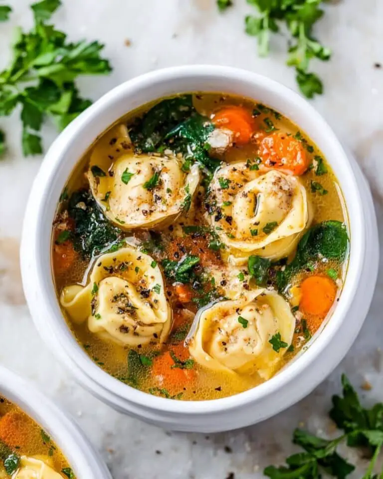 Turkey Meatball Spinach Tortellini Soup Recipe