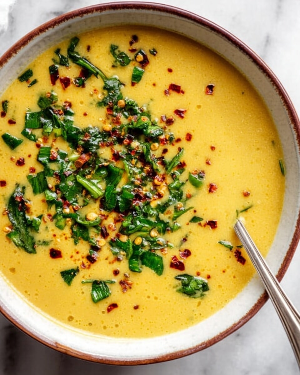 A single clear rectangular container filled with thick orange pumpkin soup, topped with scattered pieces of chopped green herbs and small dark red bits, all visible on the smooth surface of the soup. The container is placed on a white marbled textured surface with a beige cloth partially visible on the right side. The container has dark blue clips on each side and a label inside the lid showing handwritten text. Photo taken with an iphone --ar 4:5 --v 7