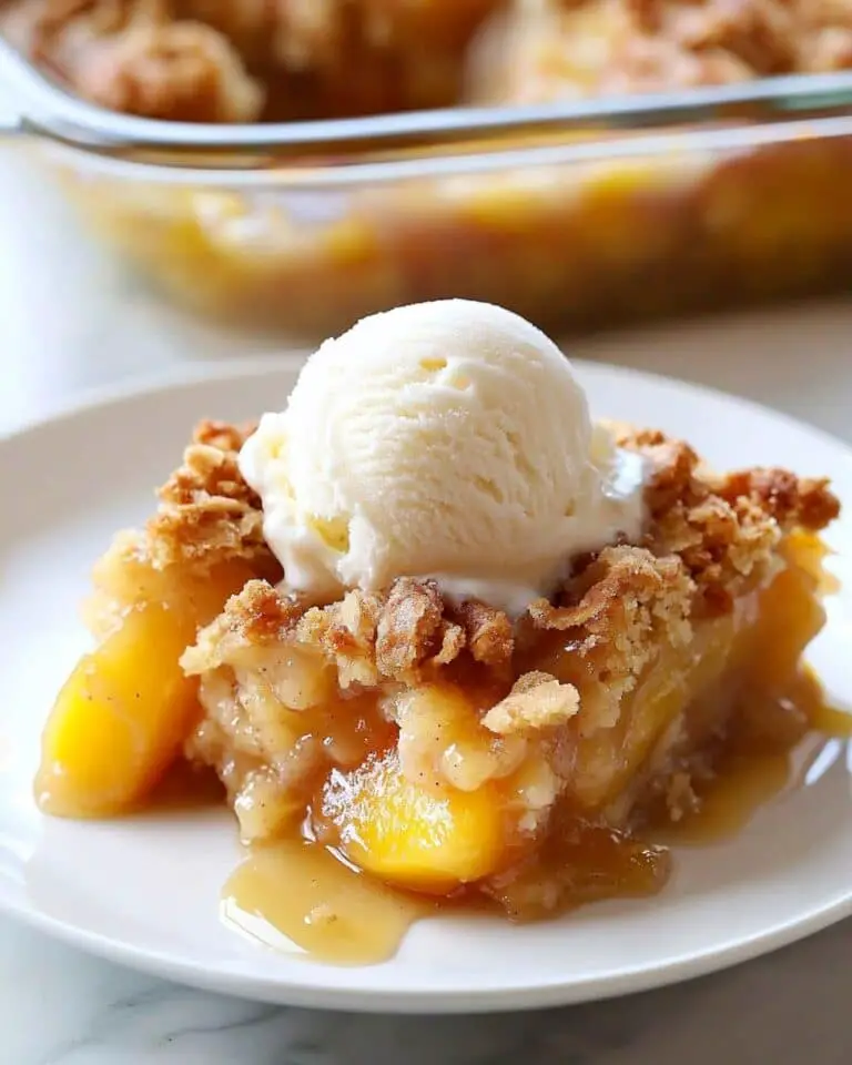Easy Peach Bread Pudding with Caramel Sauce Recipe