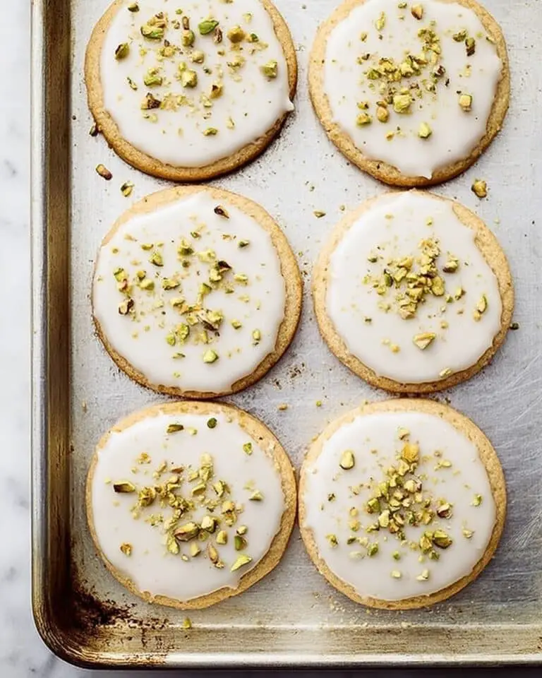 Olive Oil Sugar Cookies with Pistachios and Lemon Glaze Recipe