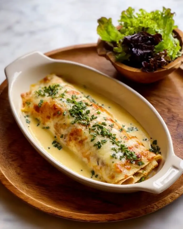 Chicken and Mushroom Crepes with Béchamel Sauce Recipe