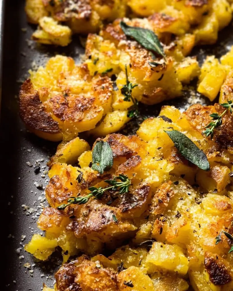 Crispy Brown Butter Sage Smashed Potatoes Recipe