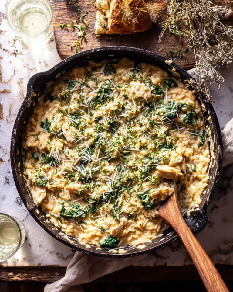Crockpot Creamy French Onion Chicken and Orzo Recipe