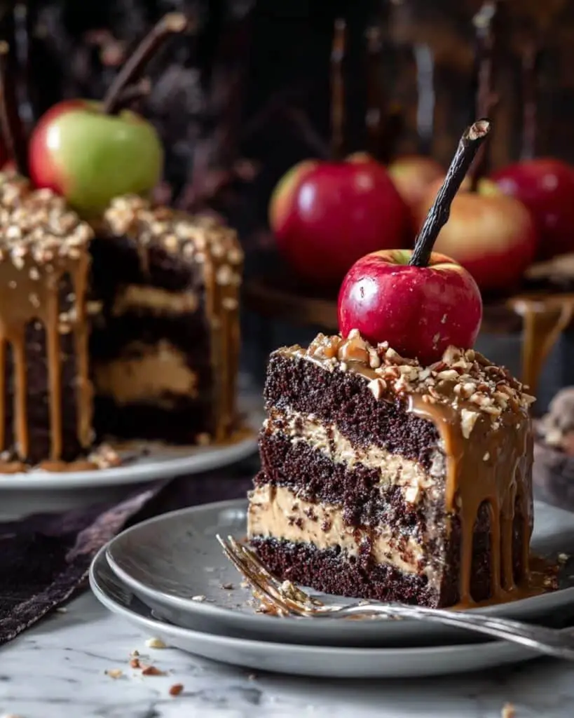 Salted Caramel Apple Snickers Cake Recipe