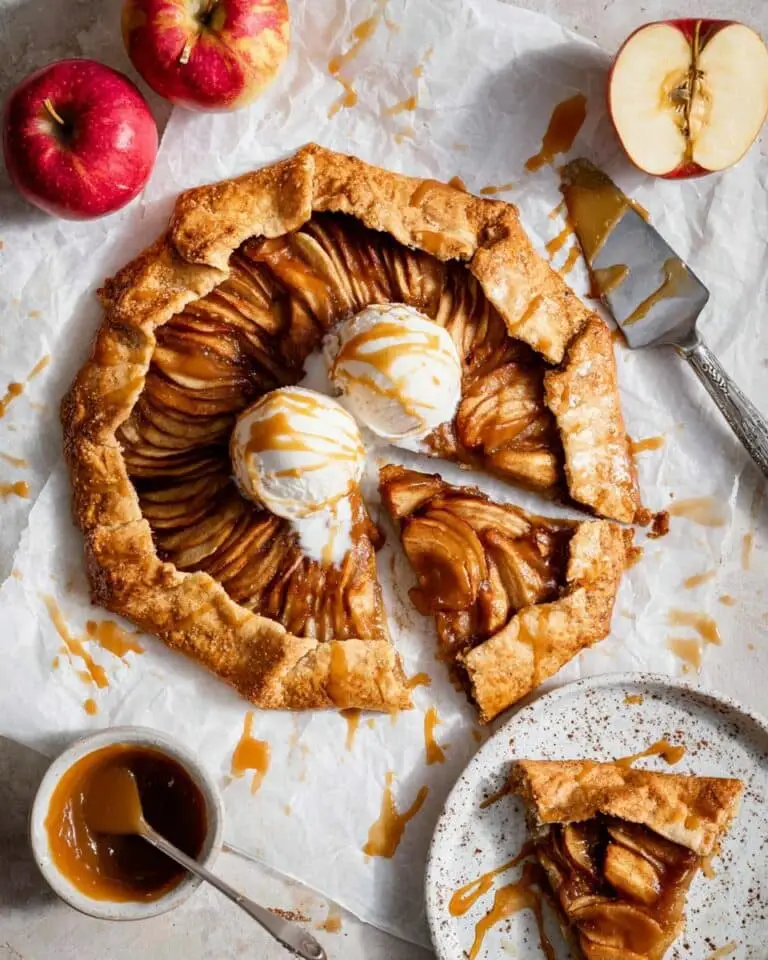 Vegan Apple Galette with Peanut Butter Caramel Recipe