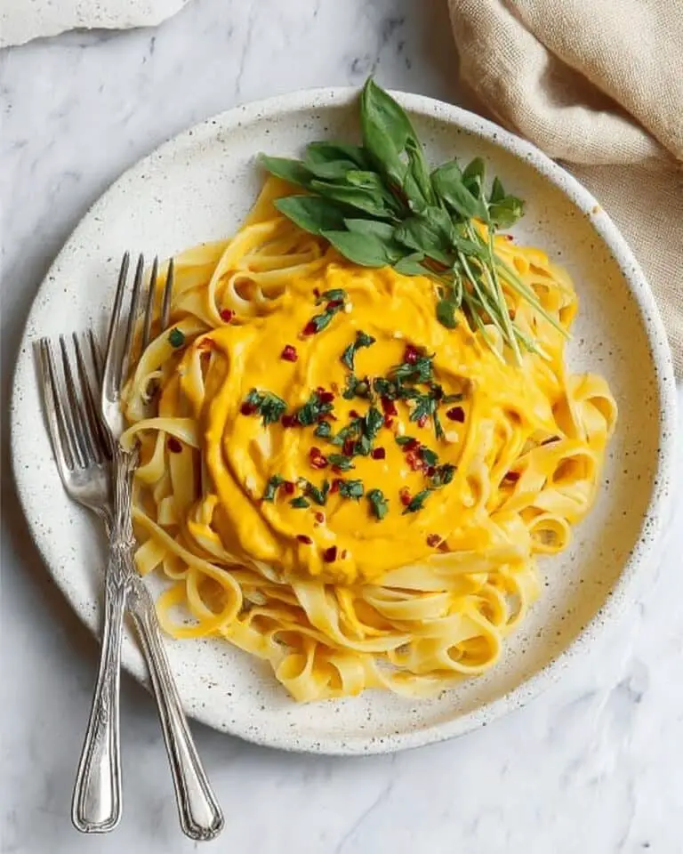 Creamy Vegan Pumpkin Pasta with Sage and Tofu Recipe