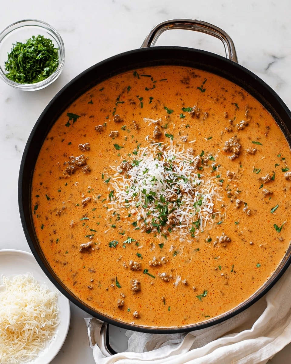 A white bowl filled with a rich orange curry sauce that has a creamy texture and a smooth surface. Inside the sauce are several pieces of cooked chicken in an irregular shape with a slightly browned and glossy look, sitting mostly in the middle and spread evenly around the bowl. Some green herbs, finely chopped, are sprinkled on top along with small pieces of white nuts and tiny red flakes, adding color contrast. On one side of the bowl, a sprig of fresh green cilantro rests, partly submerged in the sauce. The bowl is placed on a white marbled surface. photo taken with an iphone --ar 4:5 --v 7