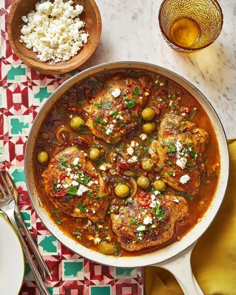 Mediterranean Chicken with Lemon, Olives, and Feta Recipe