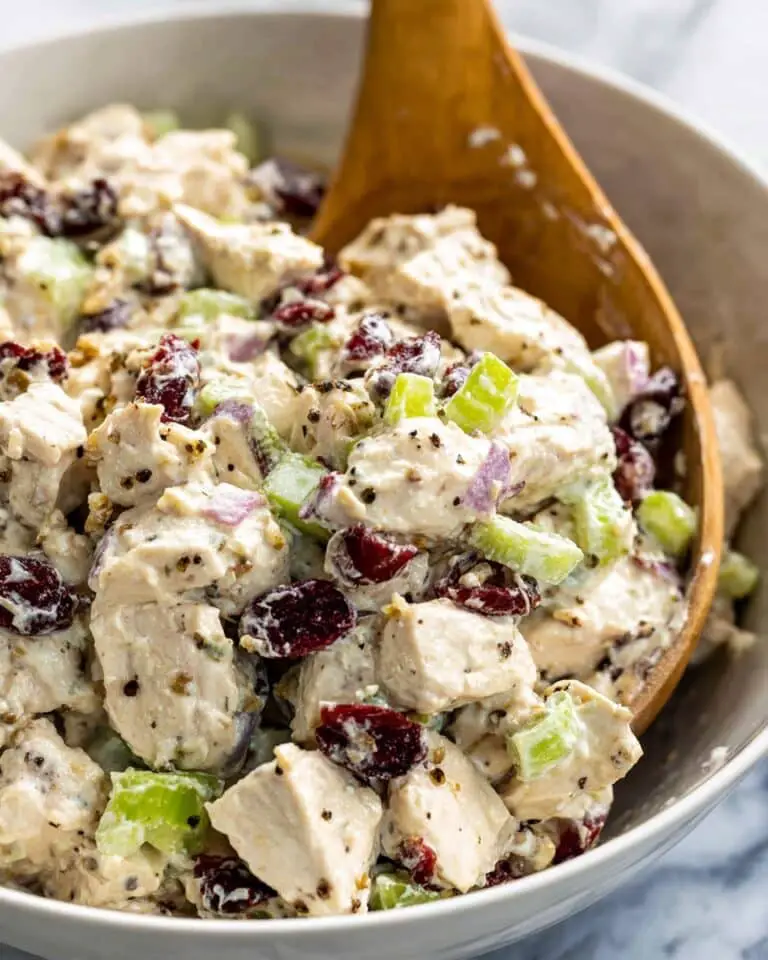 Creamy Turkey Salad with Cranberries, Apples, and Pecans Recipe