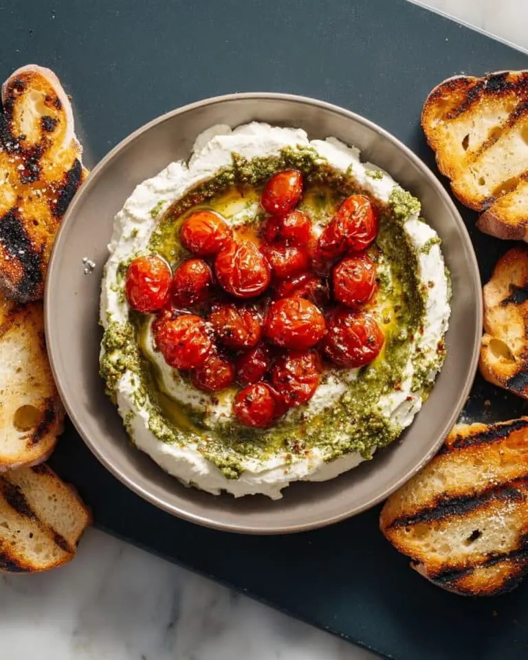 Whipped Mozzarella Dip with Burst Cherry Tomatoes Recipe
