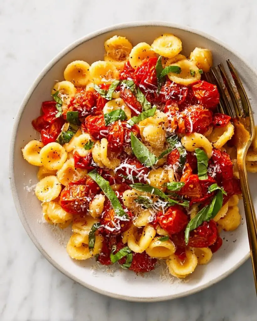Cherry Tomato Pasta with Basil and Parmesan Recipe