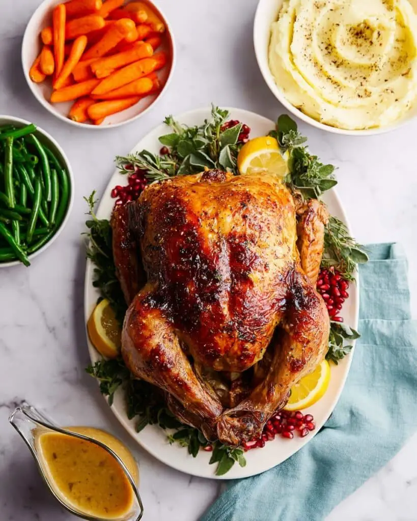 Juicy Herb-Roasted Turkey with Lemons and Garlic Recipe