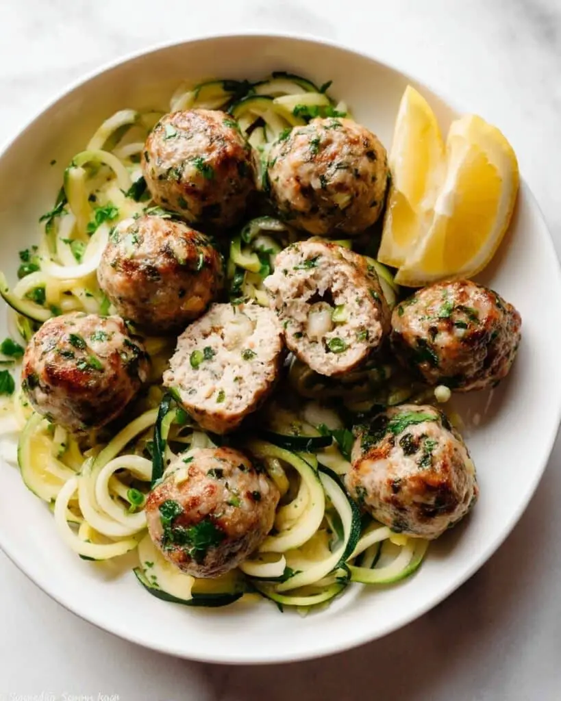 Easy Baked Chicken Meatballs with Lemon Herb Butter Recipe