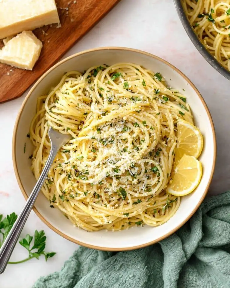Lemon Garlic Pasta with Parmesan Recipe