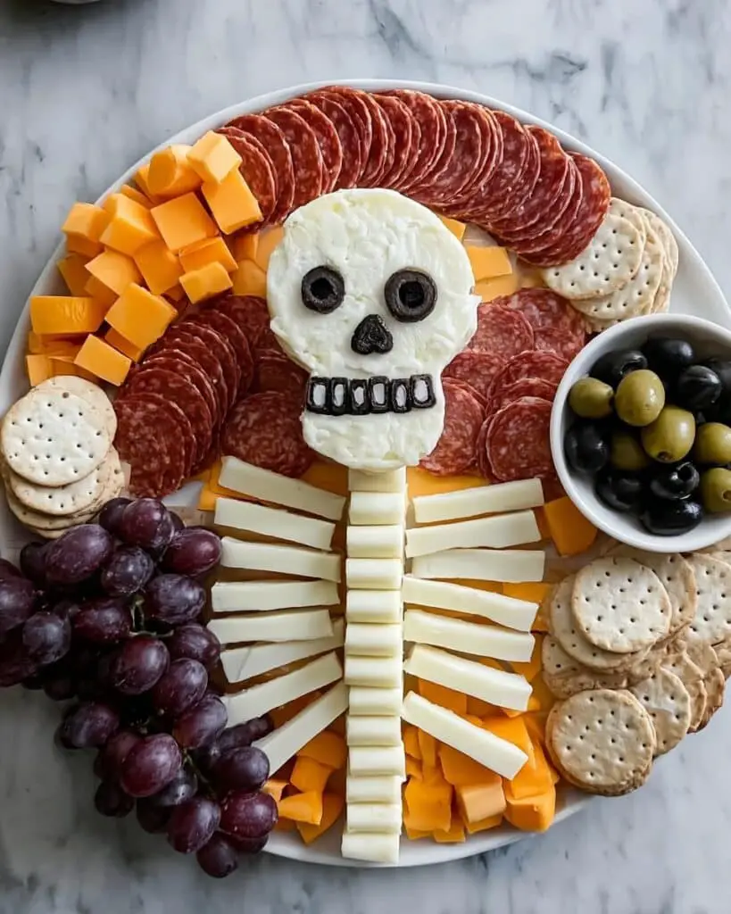 Skeleton Charcuterie Board for a Halloween Scare-Cuterie Surprise Recipe