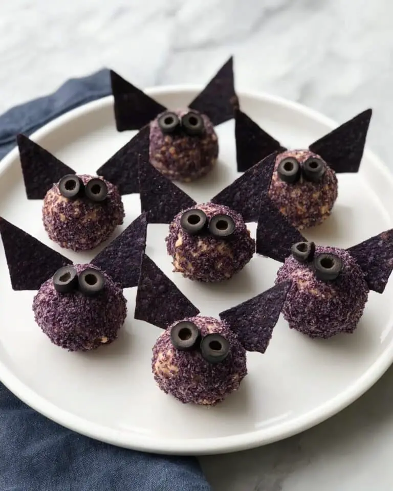 Halloween Mini Bat Taco Cheeseballs Recipe