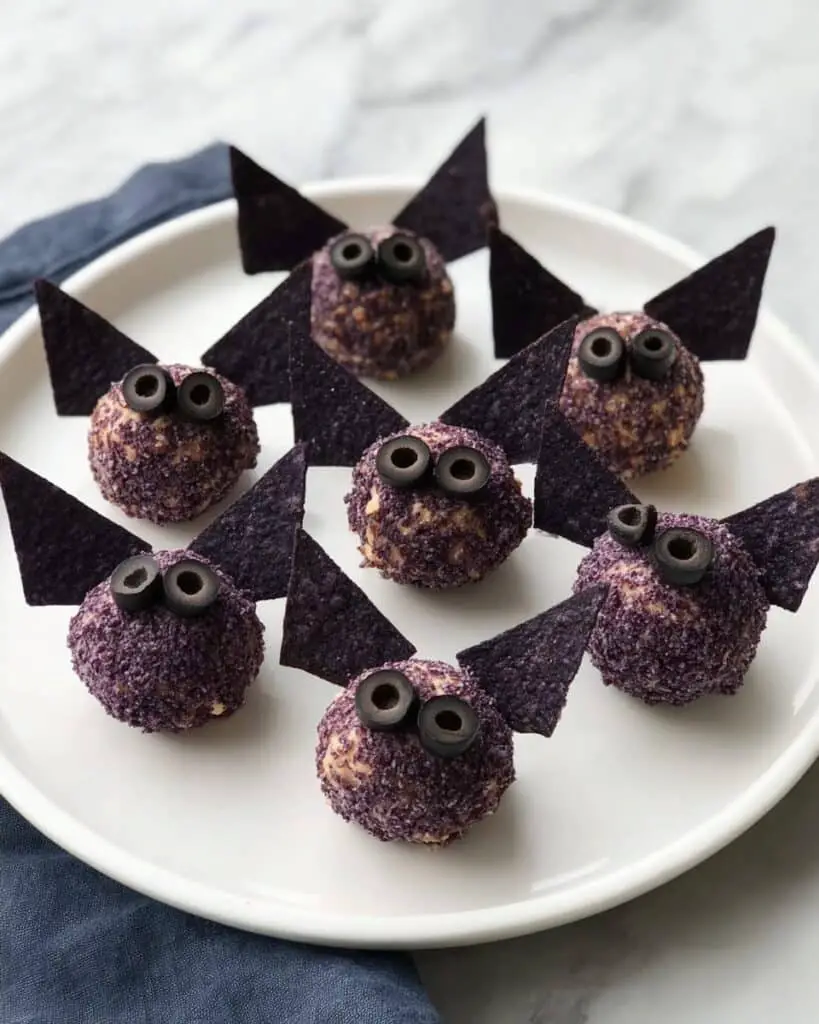 Halloween Mini Bat Taco Cheeseballs Recipe