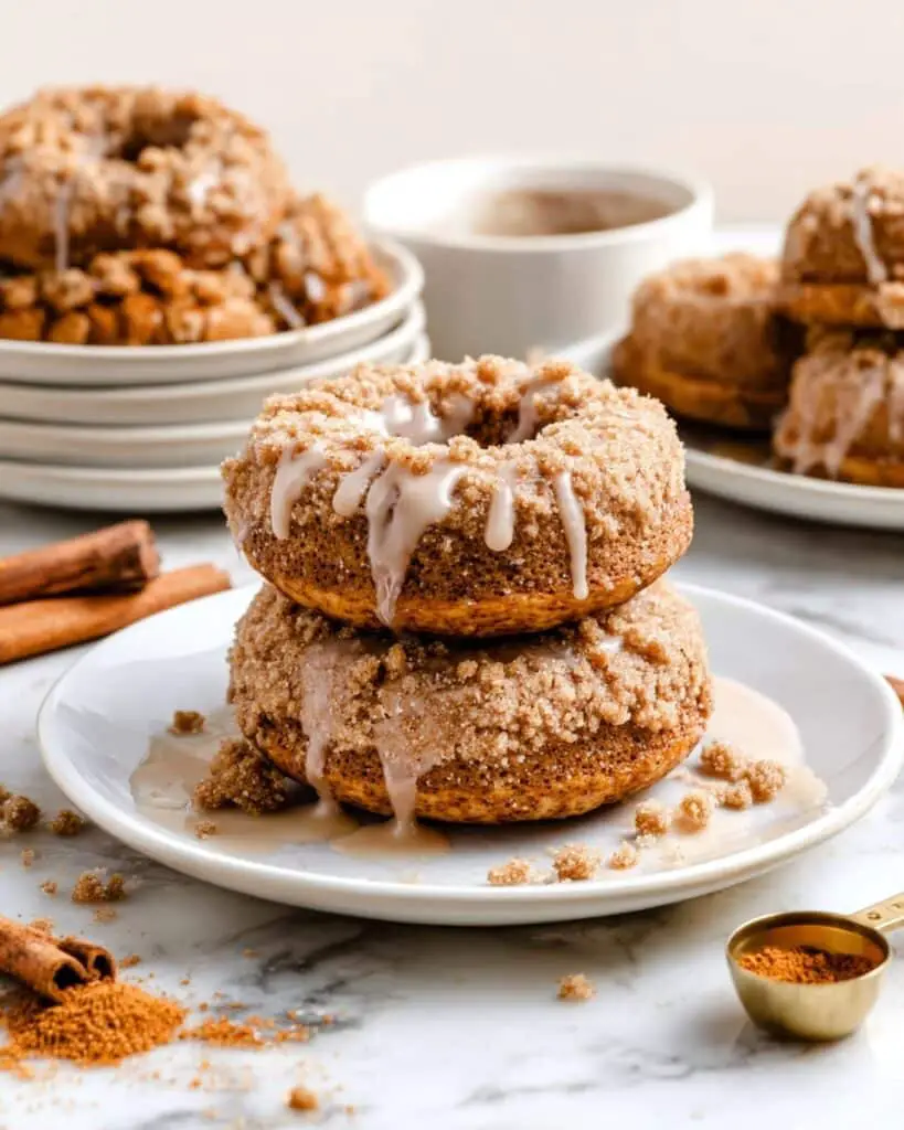 Pumpkin Streusel Donuts with Cinnamon Glaze Recipe