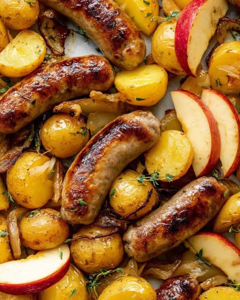 Sticky Sausage Tray Bake in a Honey Mustard Sauce Recipe
