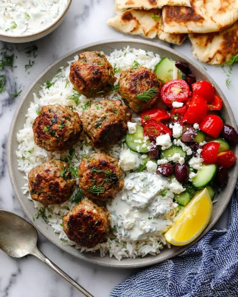 Greek Turkey Meatballs with Tzatziki Recipe