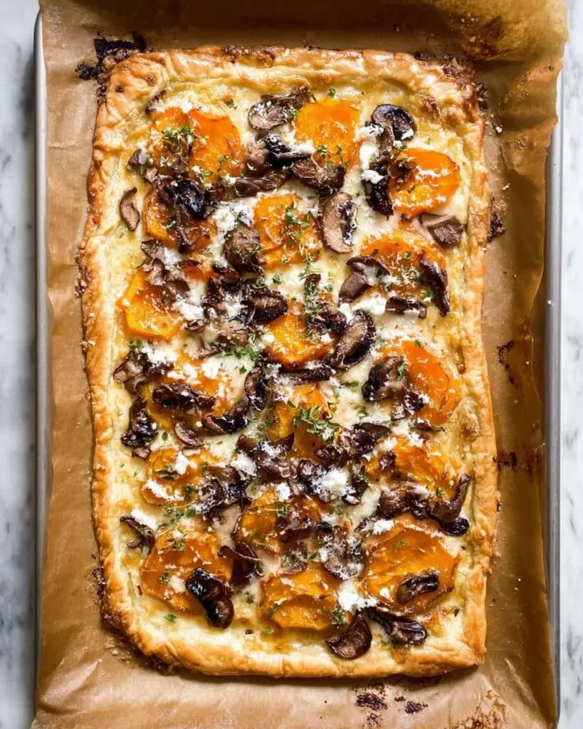 Butternut Squash & Mushroom Puff Pastry Tart Recipe