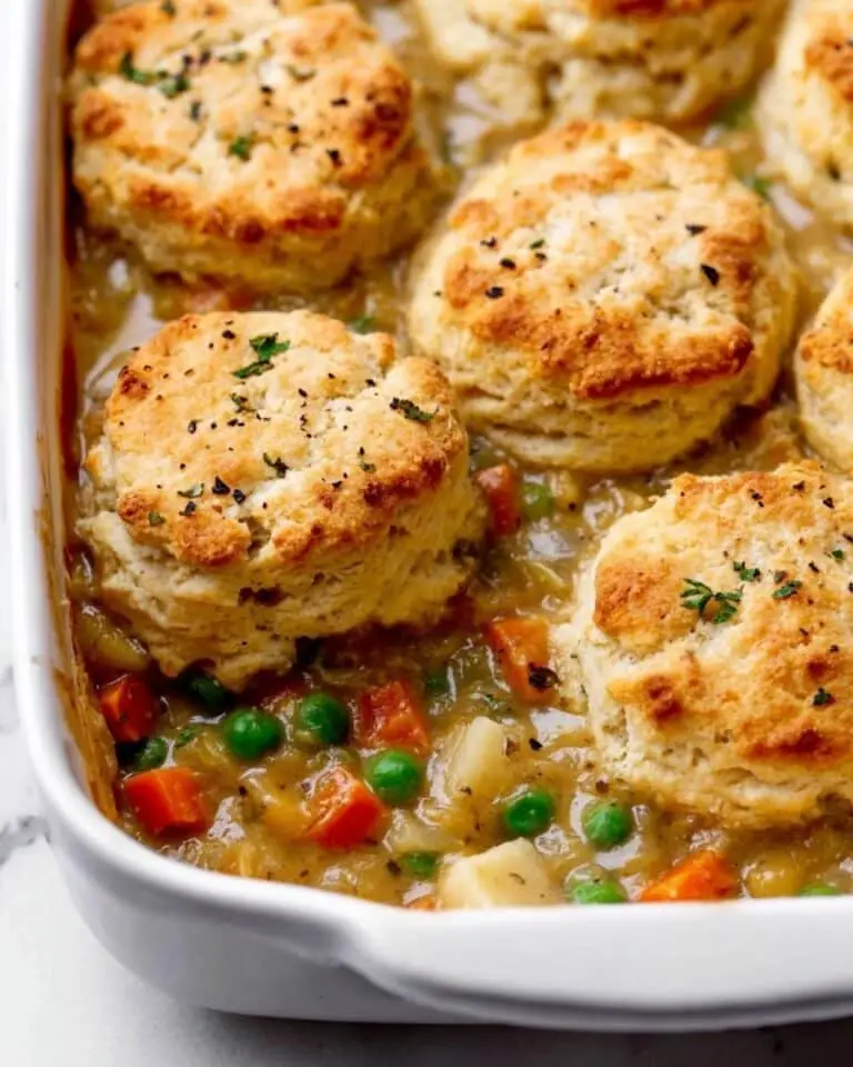 Biscuit Vegetable Pot Pie Casserole Recipe