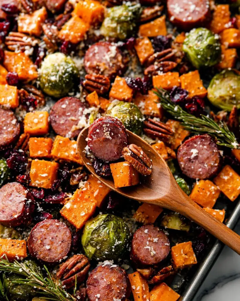 Autumn Kielbasa Sheet Pan Bake With Creamy Curry Dijon Sauce Recipe